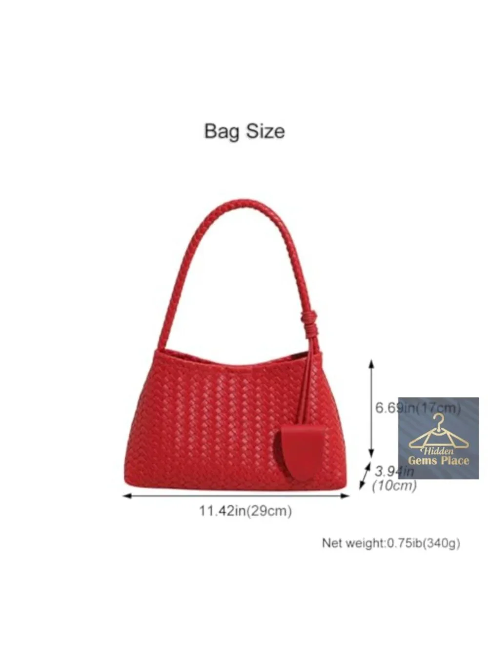 Woven Hobo Bag Faux Leather Shoulder Bag Slouchy Tote Purse